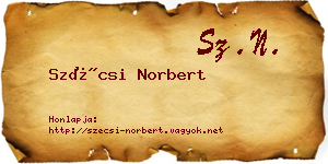Szécsi Norbert névjegykártya