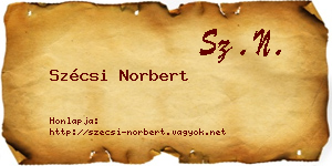 Szécsi Norbert névjegykártya