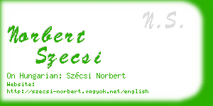 norbert szecsi business card