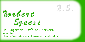 norbert szecsi business card